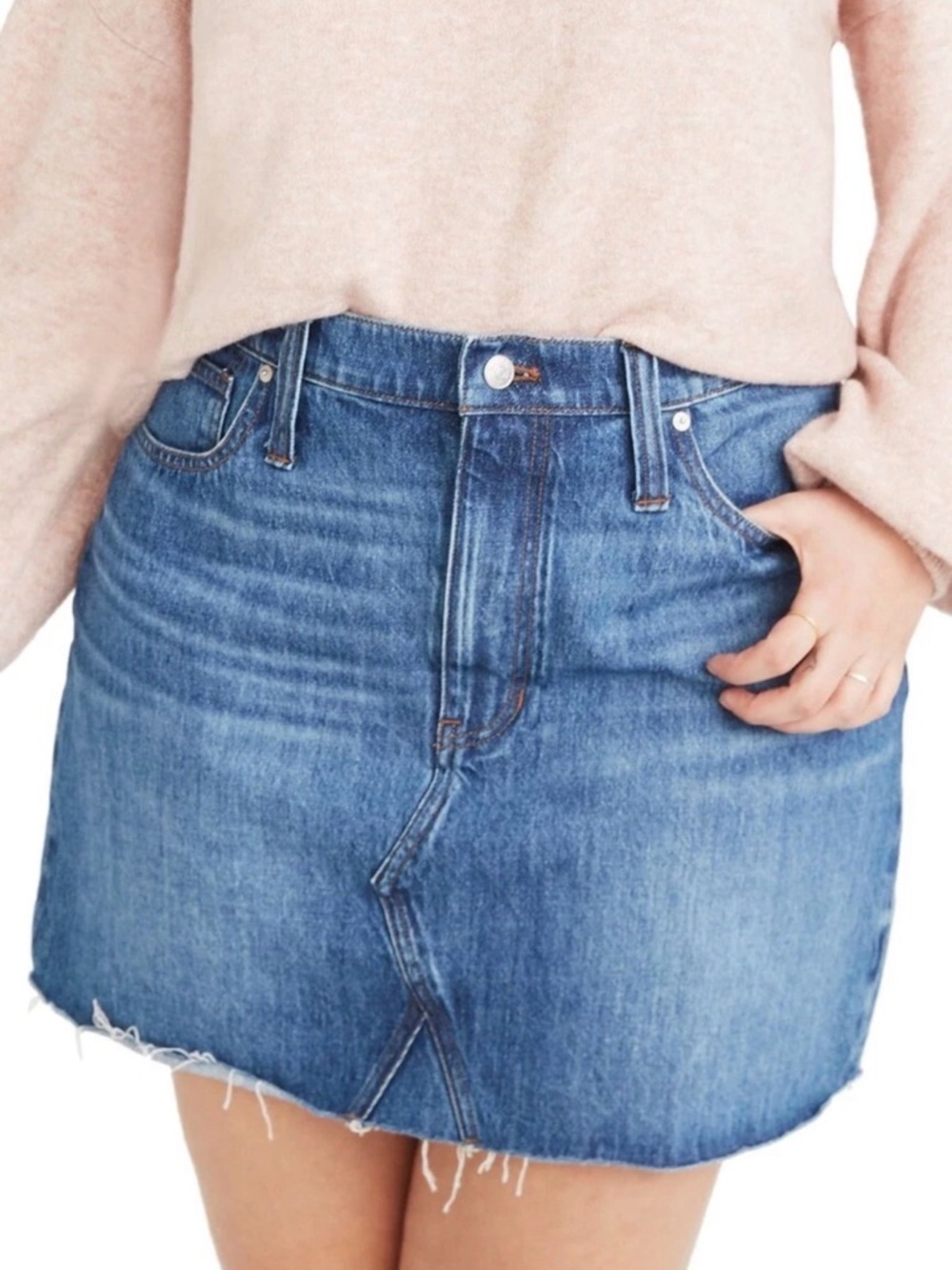 Madewell denim  Jean Skirt mini raw Hemline size 26 size small